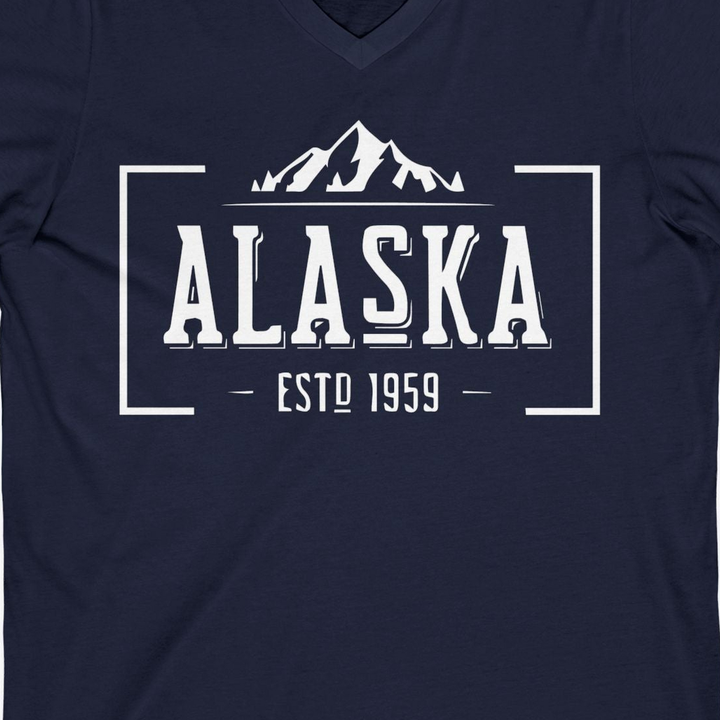 Vintage Alaska Estd 1959 Shirt V-Neck Shirt – Alaska Cruise Shirts Close Up