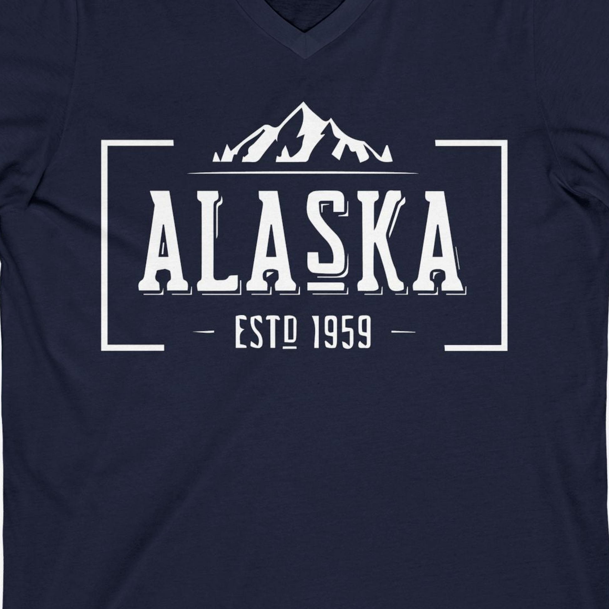 Vintage Alaska Estd 1959 Shirt V-Neck Shirt – Alaska Cruise Shirts Close Up