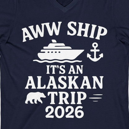Alaska Cruise Shirt V-Neck Shirt – Alaska Cruise Shirts Close Up