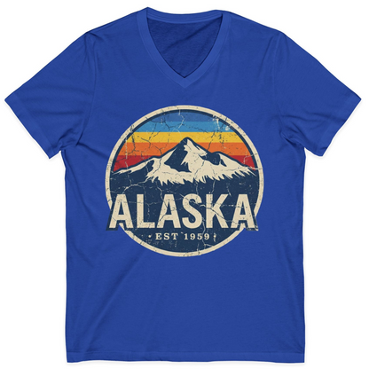 Alaska Vintage Shirt V-Neck Shirt – True Royal – Alaska Cruise Shirts