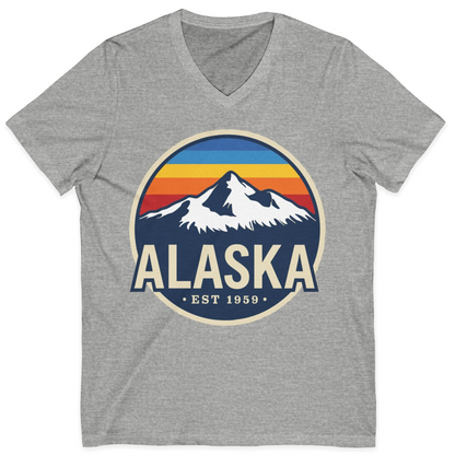 Alaska Vintage Shirt V-Neck Shirt – Athletic Heather – Alaska Cruise Shirts