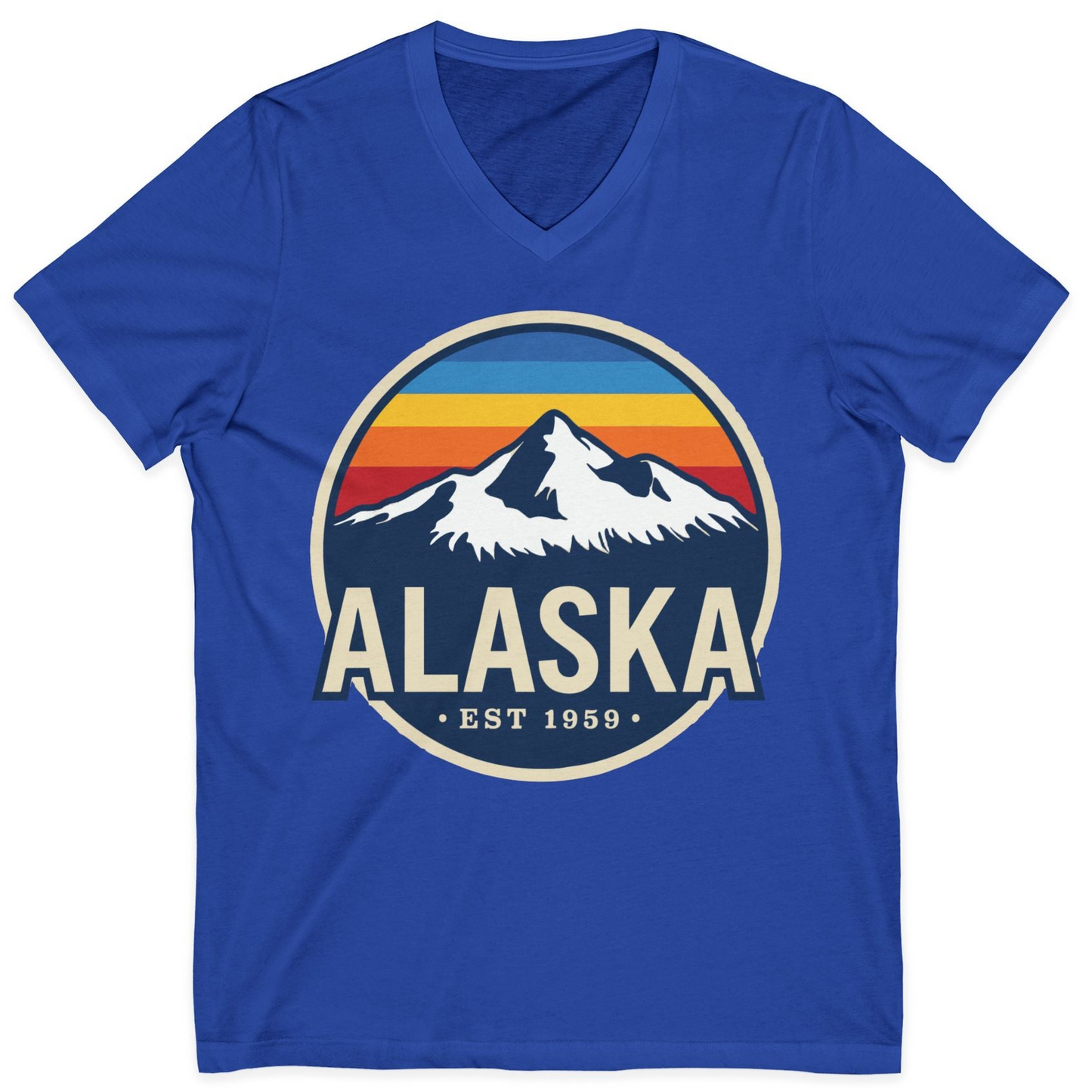 Alaska Vintage Shirt V-Neck Shirt – True Royal – Alaska Cruise Shirts