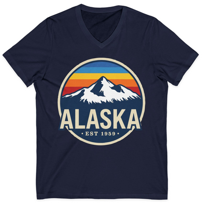 Alaska Vintage Shirt V-Neck Shirt – Navy – Alaska Cruise Shirts