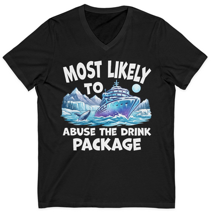 Funny Alaska Cruise Shirt V-Neck Shirt – Black – Alaska Cruise Shirts