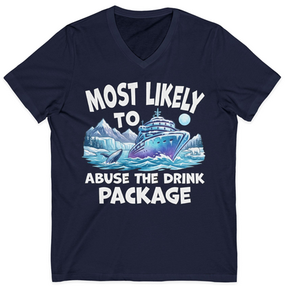 Funny Alaska Cruise Shirt V-Neck Shirt – Navy – Alaska Cruise Shirts