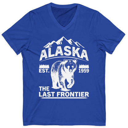 Alaska Bear Shirt V-Neck Shirt – True Royal – Alaska Cruise Shirts