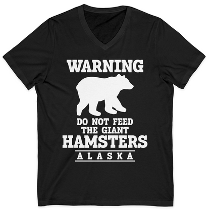 Funny Alaska Bear Warning Shirt V-Neck Shirt – Black – Alaska Cruise Shirts