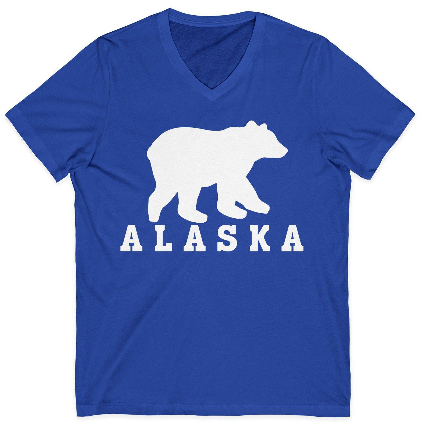 Alaska Bear Silhouette Shirt V-Neck Shirt – True Royal – Alaska Cruise Shirts