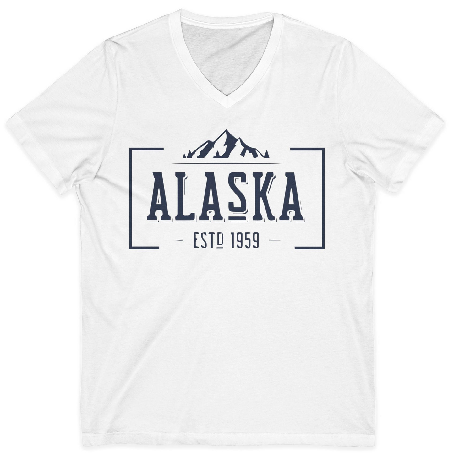 Vintage Alaska Estd 1959 Shirt V-Neck Shirt – White – Alaska Cruise Shirts