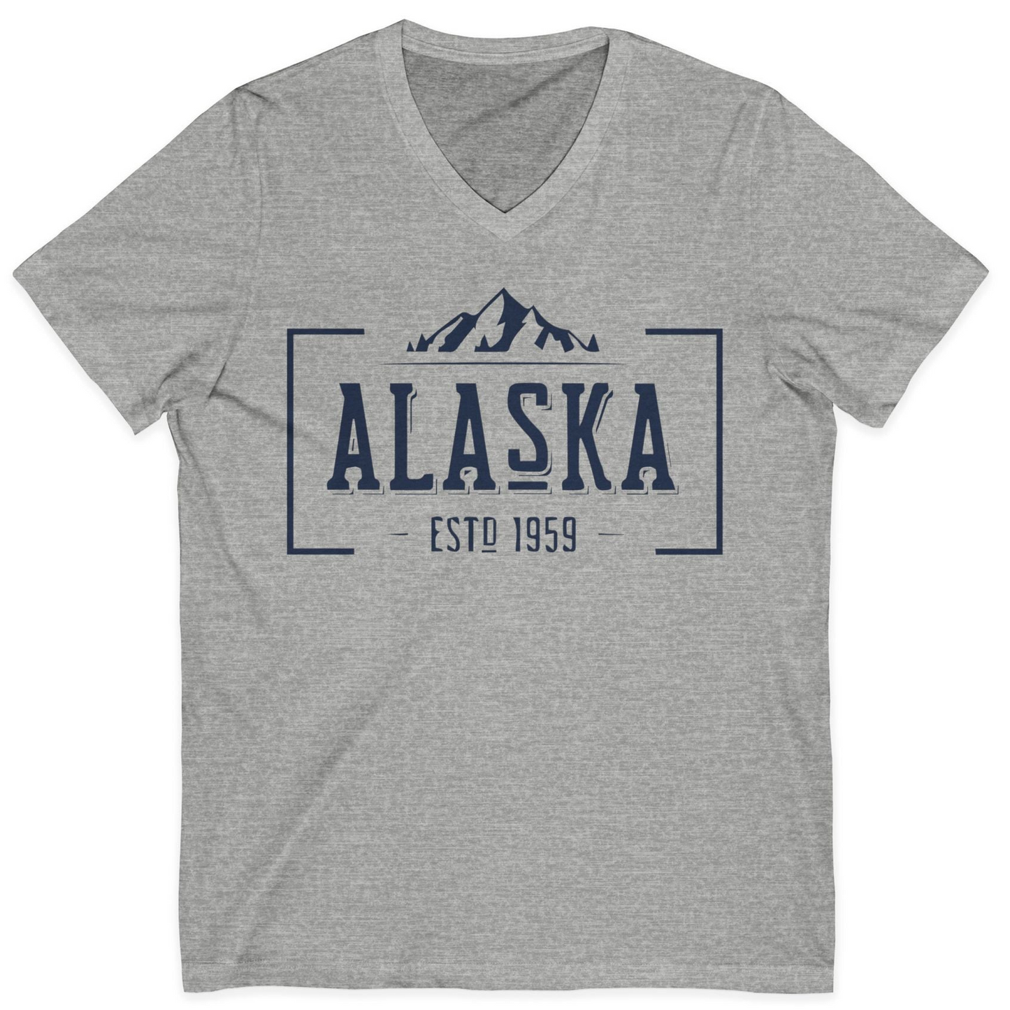 Vintage Alaska Estd 1959 Shirt V-Neck Shirt – Athletic Heather – Alaska Cruise Shirts