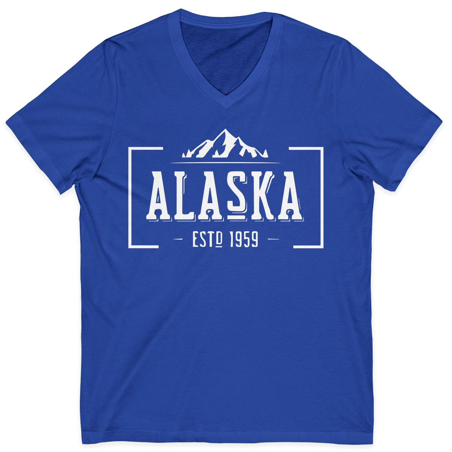 Vintage Alaska Estd 1959 Shirt V-Neck Shirt – True Royal – Alaska Cruise Shirts