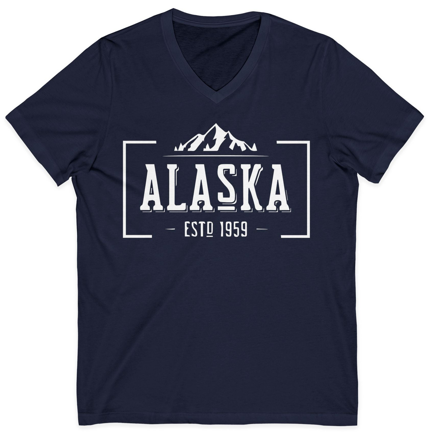 Vintage Alaska Estd 1959 Shirt V-Neck Shirt – Navy – Alaska Cruise Shirts