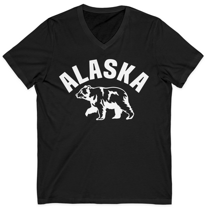 Alaska Bear Silhouette Wildlife Shirt V-Neck Shirt – Black – Alaska Cruise Shirts