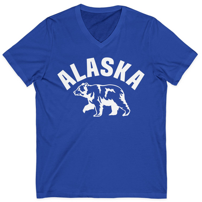 Alaska Bear Silhouette Wildlife Shirt V-Neck Shirt – True Royal – Alaska Cruise Shirts