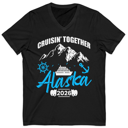 Alaska Cruise Group Adventure Shirt V-Neck Shirt – Black – Alaska Cruise Shirts