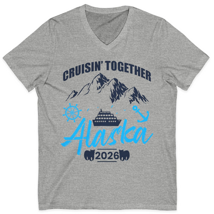Alaska Cruise Group Adventure Shirt V-Neck Shirt – Athletic Heather – Alaska Cruise Shirts