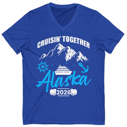Alaska Cruise Group Adventure Shirt V-Neck Shirt – True Royal – Alaska Cruise Shirts