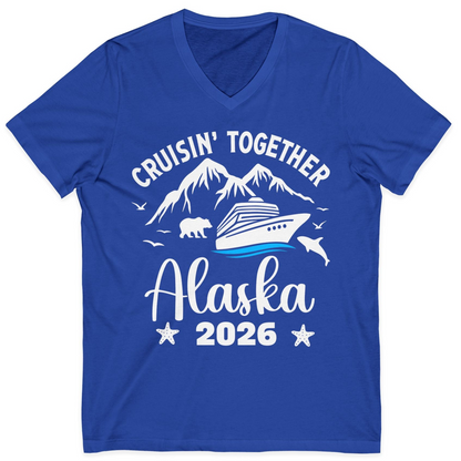 Alaska Cruise Adventure 2026 Shirt V-Neck Shirt – True Royal – Alaska Cruise Shirts