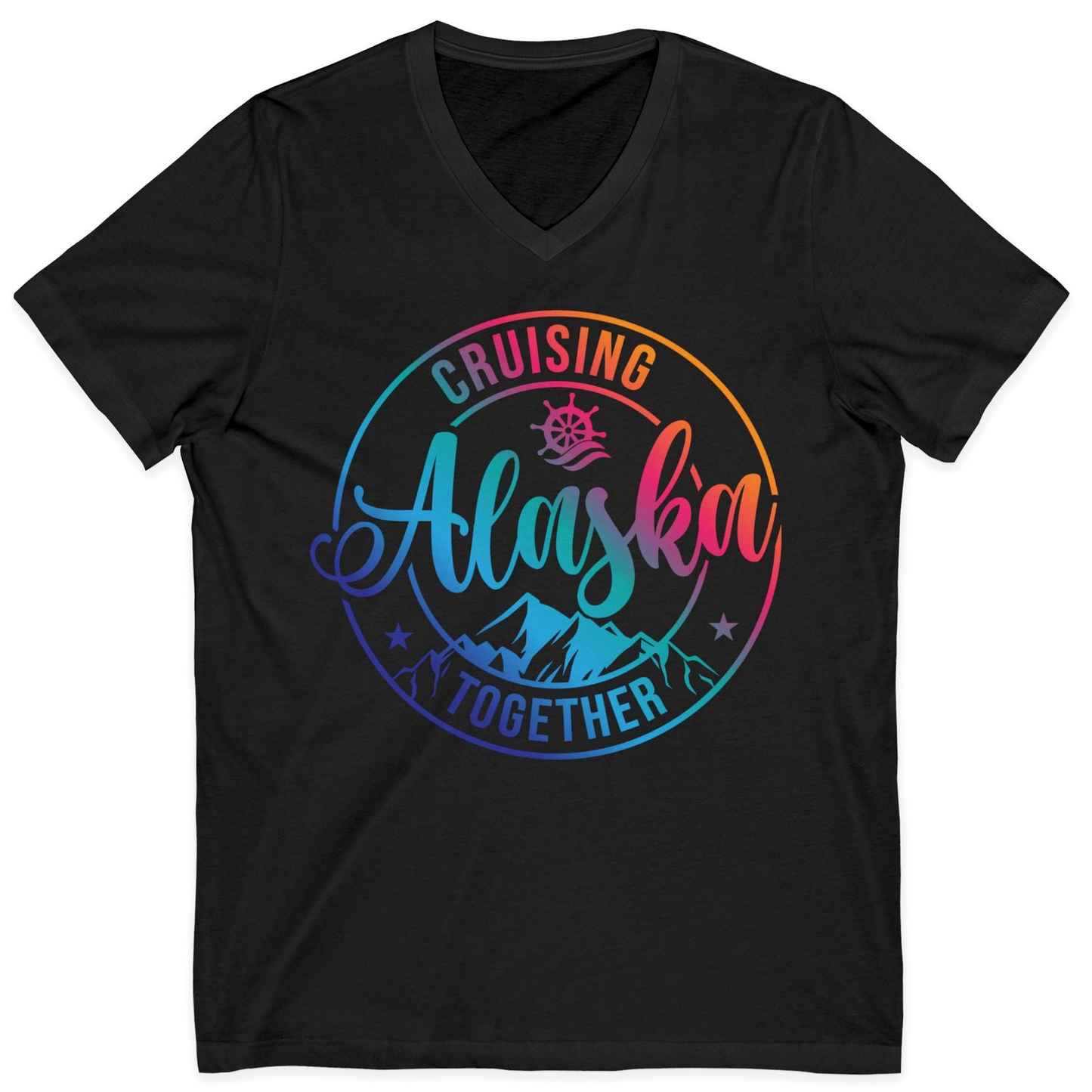 Cruising Alaska Together Shirt V-Neck Shirt – Black – Alaska Cruise Shirts