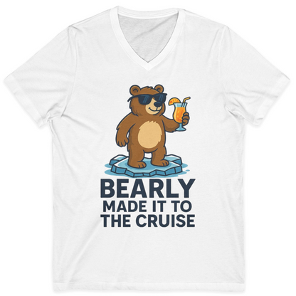Bear Cruise Shirt V-Neck Shirt – White – Alaska Cruise Shirts