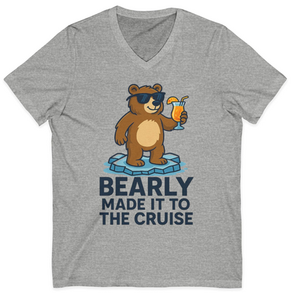 Bear Cruise Shirt V-Neck Shirt – Athletic Heather – Alaska Cruise Shirts