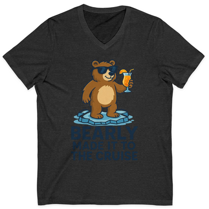 Bear Cruise Shirt V-Neck Shirt – Dark Grey Heather – Alaska Cruise Shirts