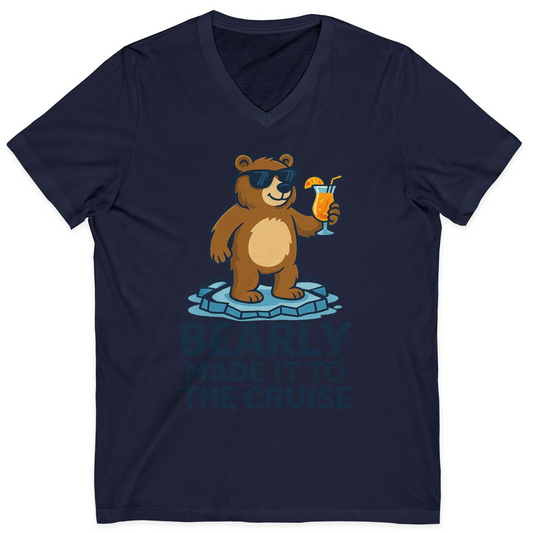 Bear Cruise Shirt V-Neck Shirt – Navy – Alaska Cruise Shirts