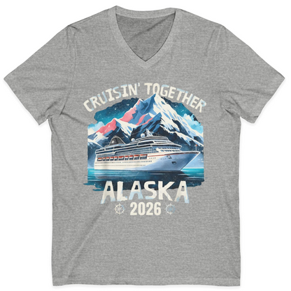 Alaska Cruise 2026 Shirt V-Neck Shirt – Athletic Heather – Alaska Cruise Shirts