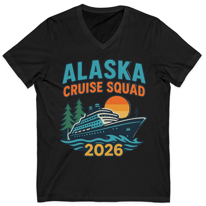 Alaska Cruise Squad Shirt V-Neck Shirt – Black – Alaska Cruise Shirts
