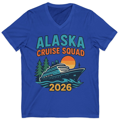 Alaska Cruise Squad Shirt V-Neck Shirt – True Royal – Alaska Cruise Shirts