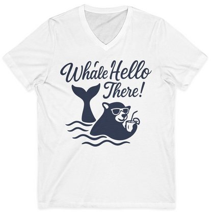 Whale Hello There Shirt V-Neck Shirt – White – Alaska Cruise Shirts