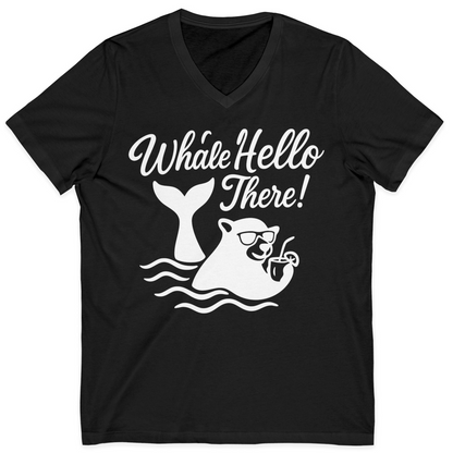 Whale Hello There Shirt V-Neck Shirt – Black – Alaska Cruise Shirts