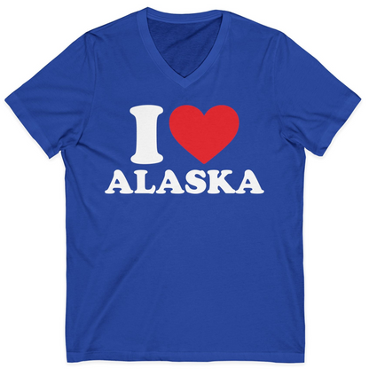 I Love Alaska Shirt V-Neck Shirt – True Royal – Alaska Cruise Shirts