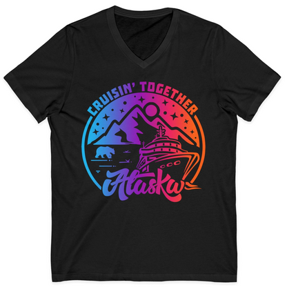 Alaska Cruise Shirt V-Neck Shirt – Black – Alaska Cruise Shirts