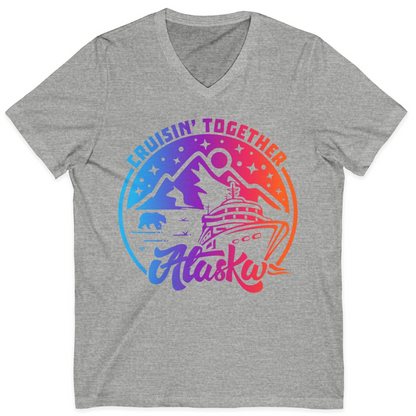 Alaska Cruise Shirt V-Neck Shirt – Athletic Heather – Alaska Cruise Shirts