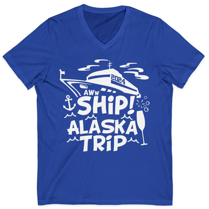 Aww Ship Alaska Cruise Shirt V-Neck Shirt – True Royal – Alaska Cruise Shirts