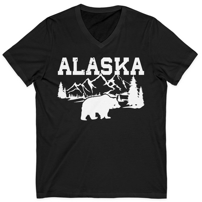 Alaska Bear Shirt V-Neck Shirt – Black – Alaska Cruise Shirts