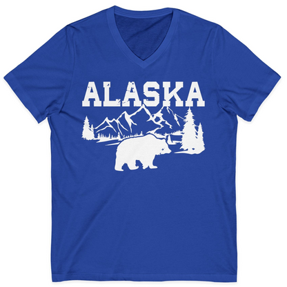 Alaska Bear Shirt V-Neck Shirt – True Royal – Alaska Cruise Shirts