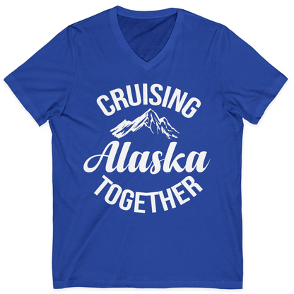 Cruising Alaska Together Mountain Adventure Travel Couples Shirt — V-Neck V-Neck Shirt – True Royal – Alaska Cruise Shirts
