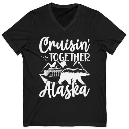 Alaska Cruise Adventure Shirt V-Neck Shirt – Black – Alaska Cruise Shirts