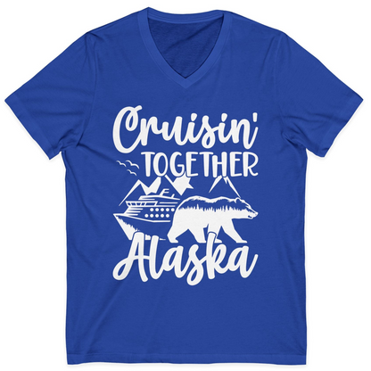 Alaska Cruise Adventure Shirt V-Neck Shirt – True Royal – Alaska Cruise Shirts