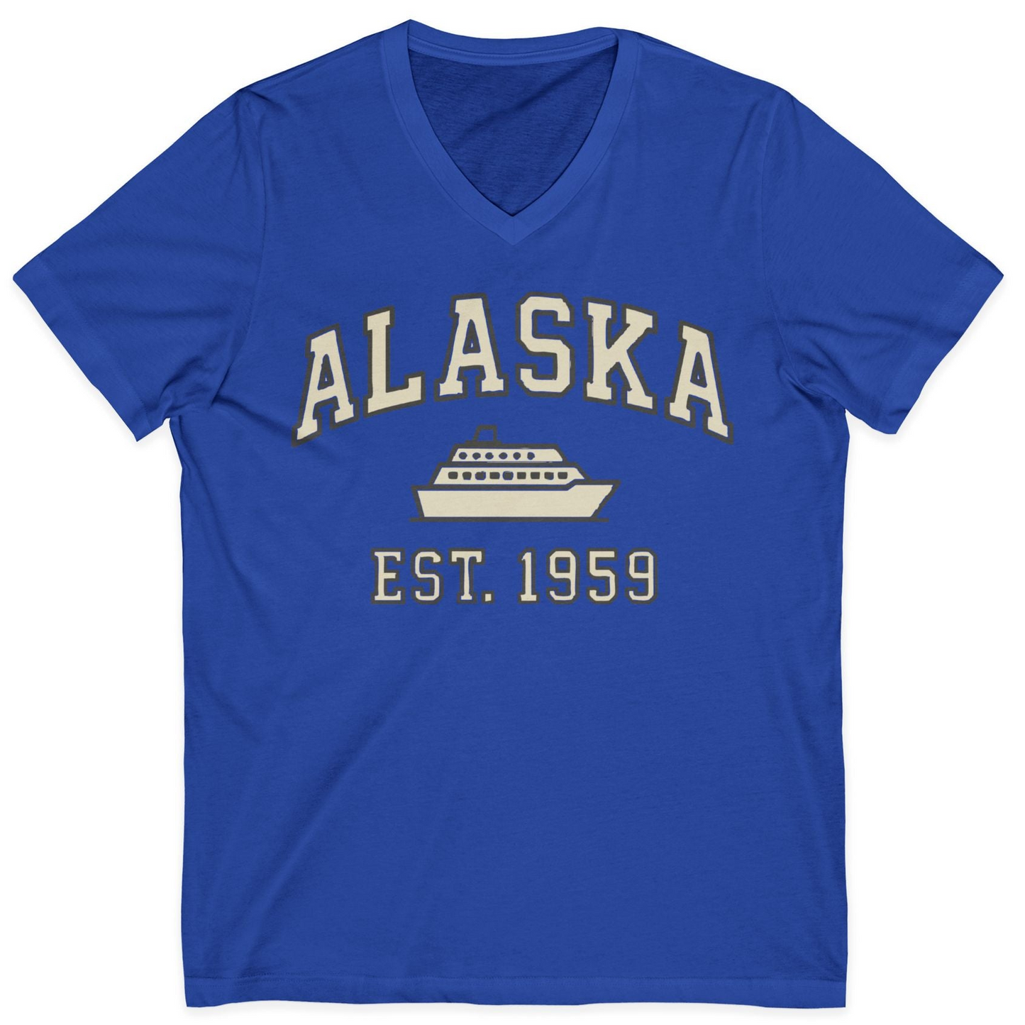 Alaska Cruise Shirt V-Neck Shirt – True Royal – Alaska Cruise Shirts