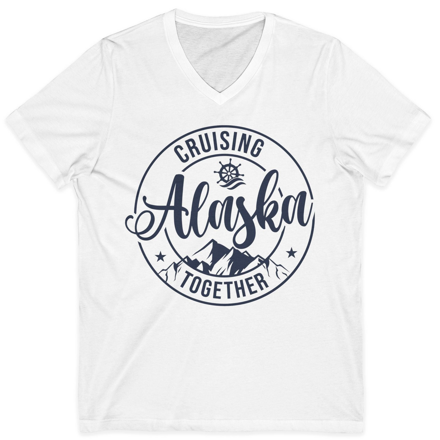 Cruising Alaska Together Shirt V-Neck Shirt – White – Alaska Cruise Shirts