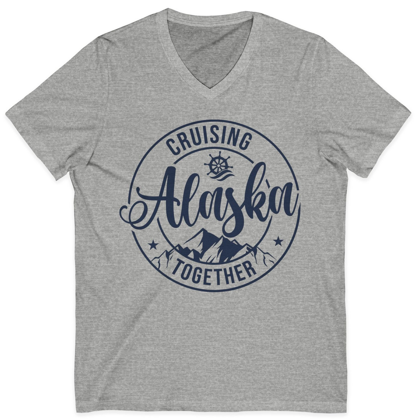 Cruising Alaska Together Shirt V-Neck Shirt – Athletic Heather – Alaska Cruise Shirts