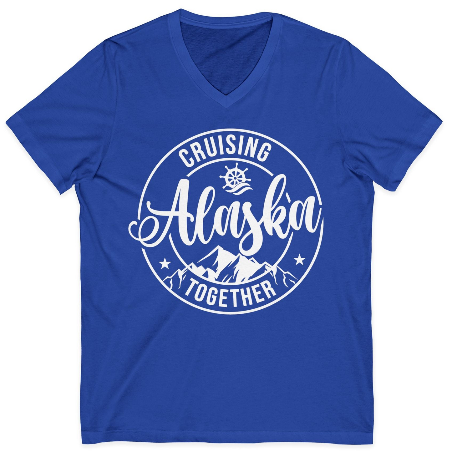 Cruising Alaska Together Shirt V-Neck Shirt – True Royal – Alaska Cruise Shirts