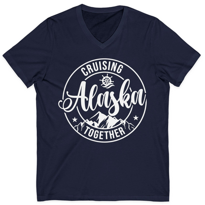 Cruising Alaska Together Shirt V-Neck Shirt – Navy – Alaska Cruise Shirts