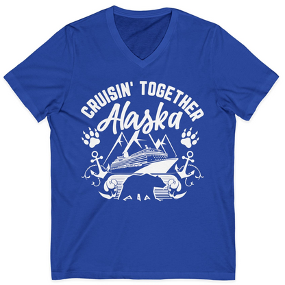 Alaska Cruise Adventure Shirt V-Neck Shirt – True Royal – Alaska Cruise Shirts