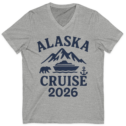 Alaska Cruise 2026 Shirt V-Neck Shirt – Athletic Heather – Alaska Cruise Shirts