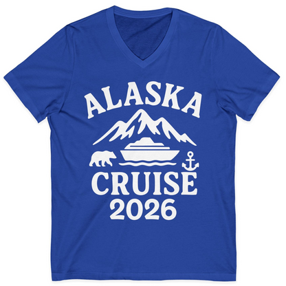 Alaska Cruise 2026 Shirt V-Neck Shirt – True Royal – Alaska Cruise Shirts