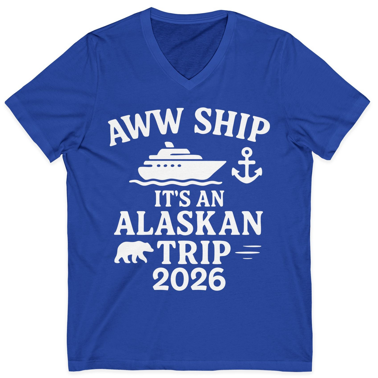 Alaska Cruise Shirt V-Neck Shirt – True Royal – Alaska Cruise Shirts